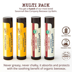 Savannah Bee Collection lip balm Honey Almond tube highlights soothing flavor and everyday comfort.