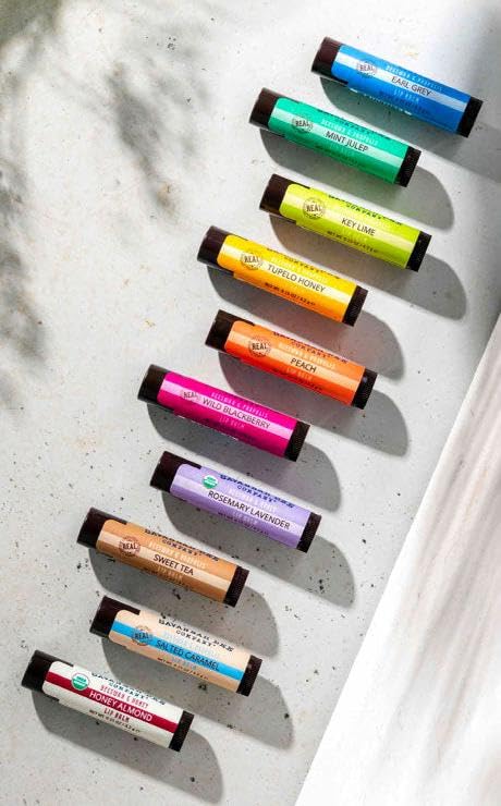 Savannah Bee Company Bee the Balm lip balm tube with mint julep flavor, great for soothing chapped lips.