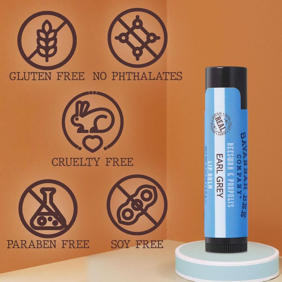 Savannah Bee Company lip balm application demonstrates quick, mess-free lip conditioning.