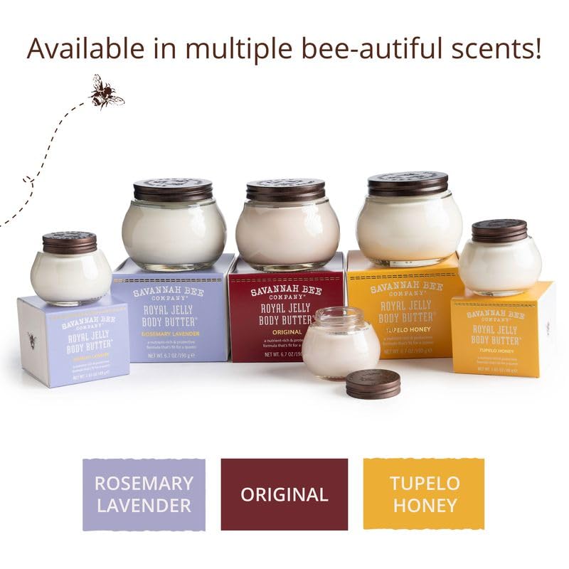 Savannah Bee Royal Jelly Body Butter on display highlighting antioxidants.