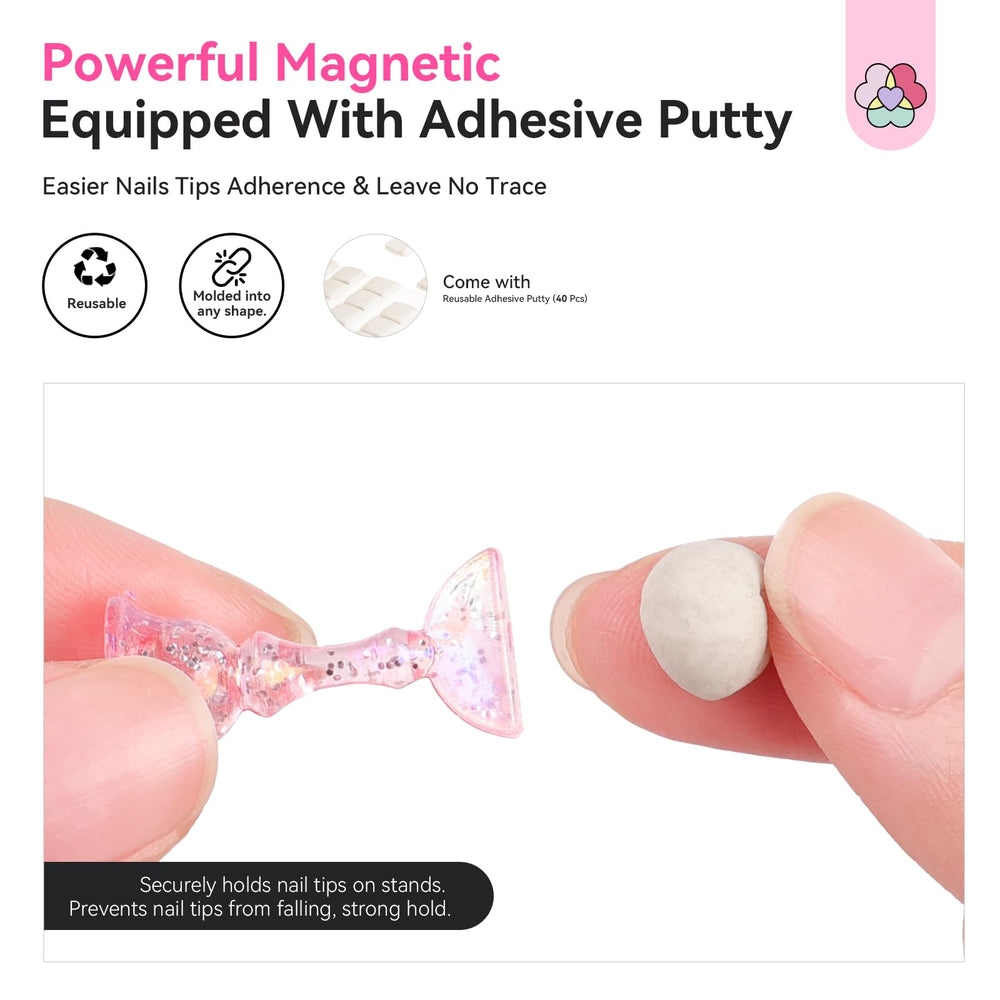 SAVILAND 15 flexible holders accommodate various nail shapes and moods.