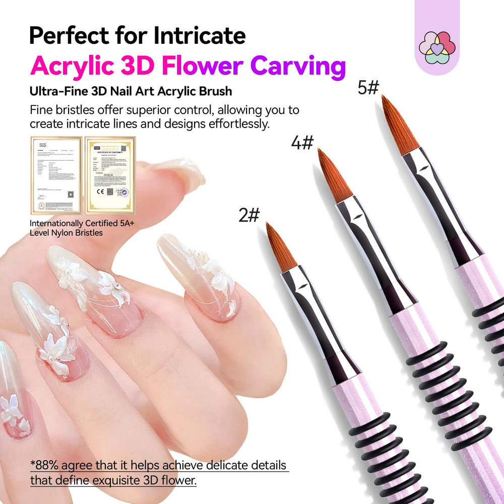 SAVILAND 3D nail brush size-4 for petals and mid-sized patterns