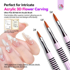 SAVILAND 3D nail brush size-4 for petals and mid-sized patterns