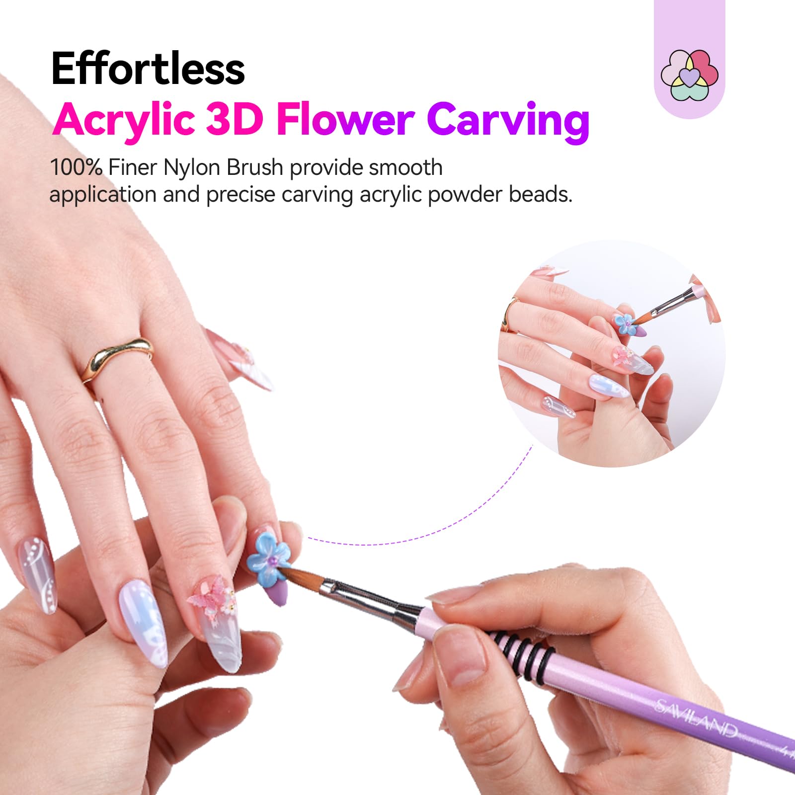 SAVILAND 3D nail brush size-5 for large areas and sculpting