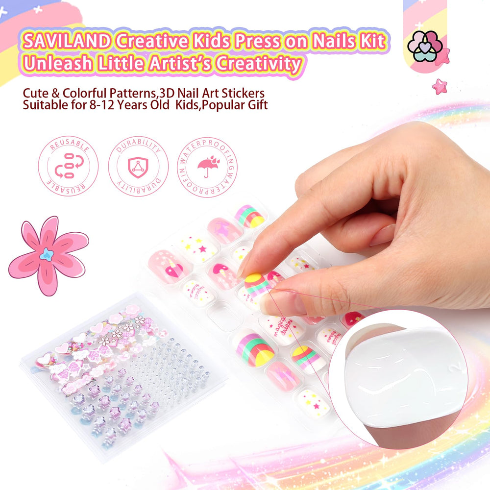 SAVILAND 3D nail stickers sheets for kids' vibrant designs and creativity