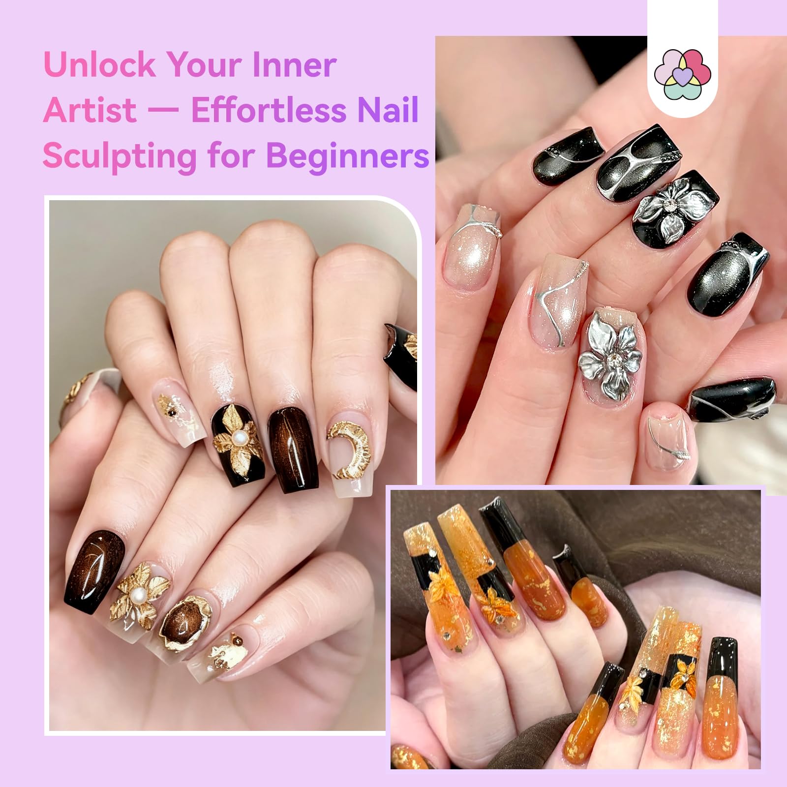 SAVILAND 3D Sculpture Gel at-home manicure scene showing easy no-wipe finish.