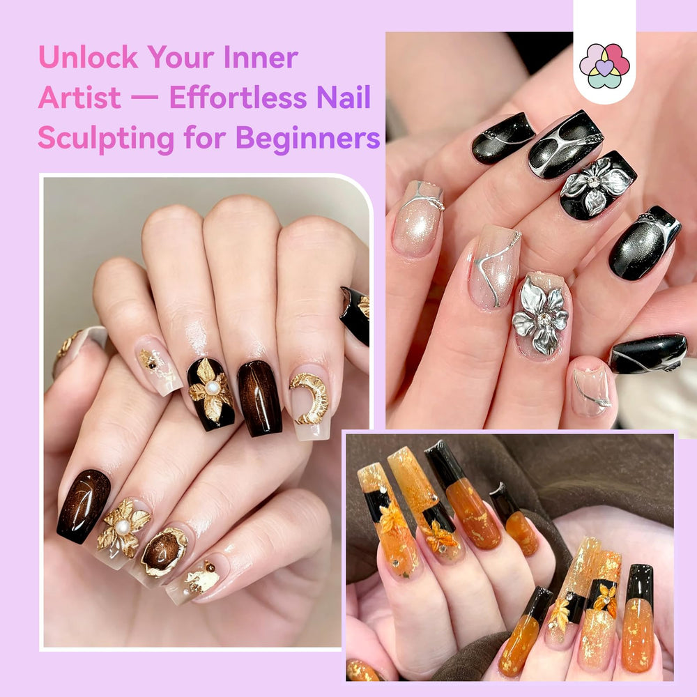 SAVILAND 3D Sculpture Gel at-home manicure scene showing easy no-wipe finish.