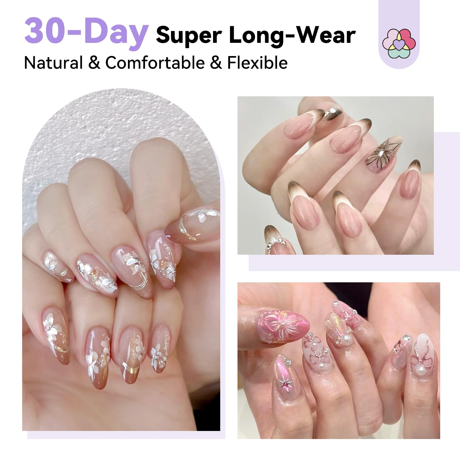 SAVILAND 500pcs Short Almond Nail Tips in 12 sizes for natural-looking extensions.