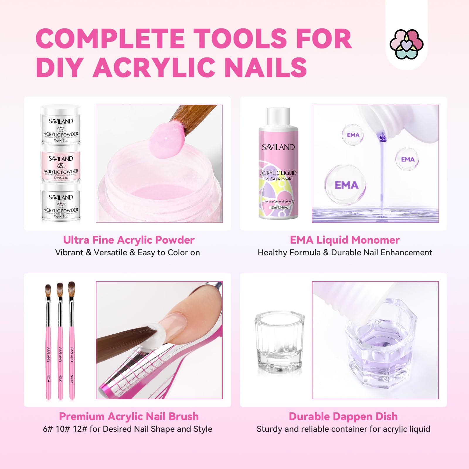 SAVILAND acrylic liquid 120ml with conditioning oils for smooth application