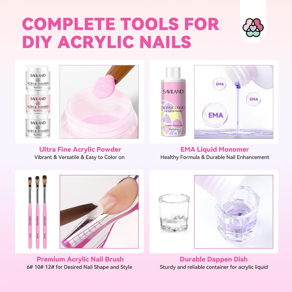 SAVILAND acrylic liquid 120ml with conditioning oils for smooth application