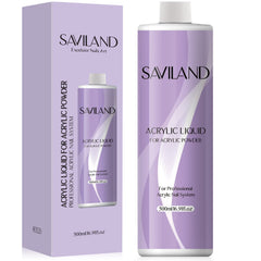Saviland acrylic liquid bottle front view supports home nail extensions.