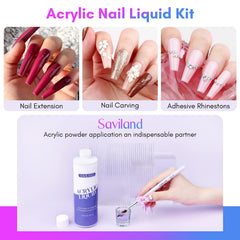 SAVILAND acrylic liquid brushes set 8-10-14 for precise bead control and smooth application