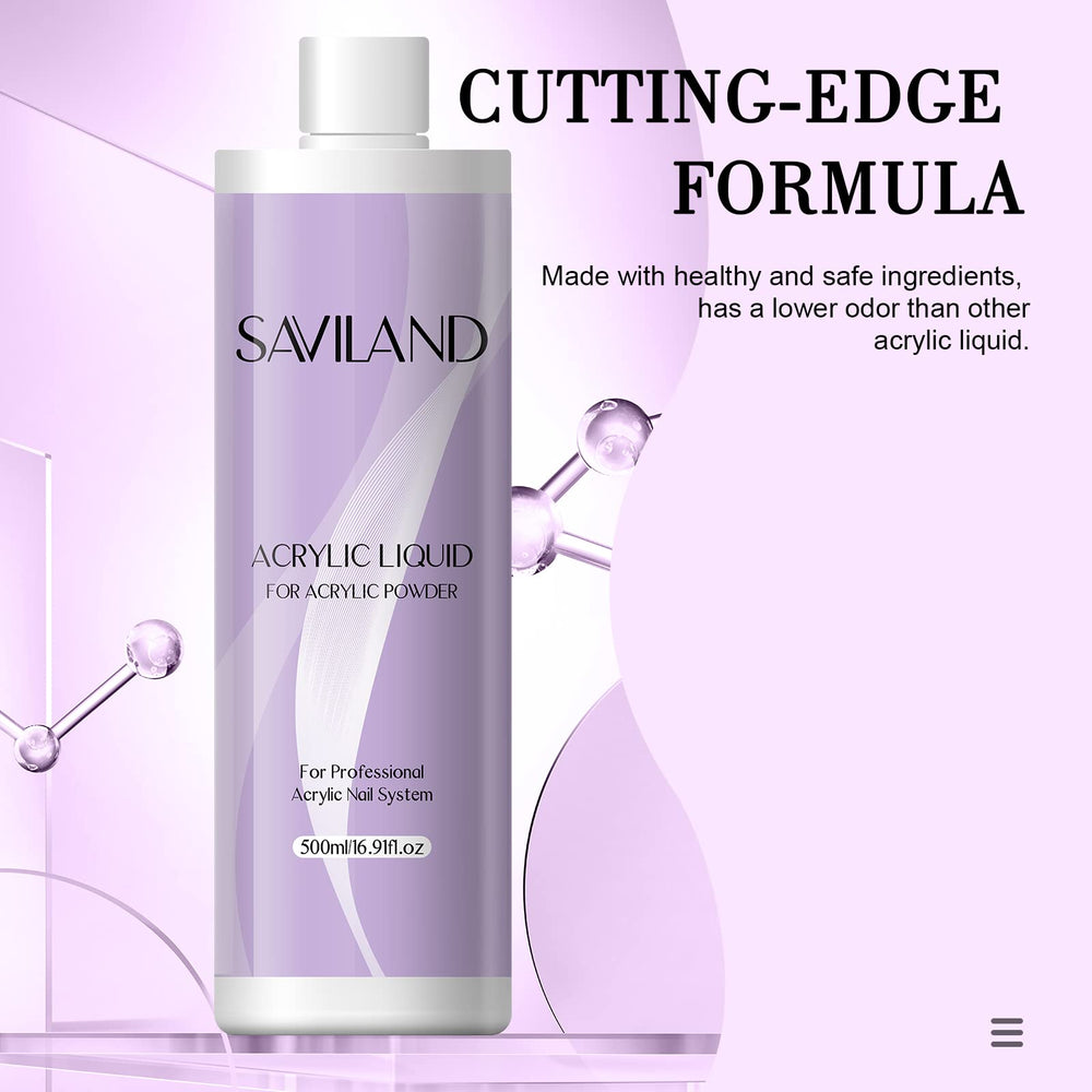 Saviland acrylic liquid close-up highlights quick 5–8 minute drying.