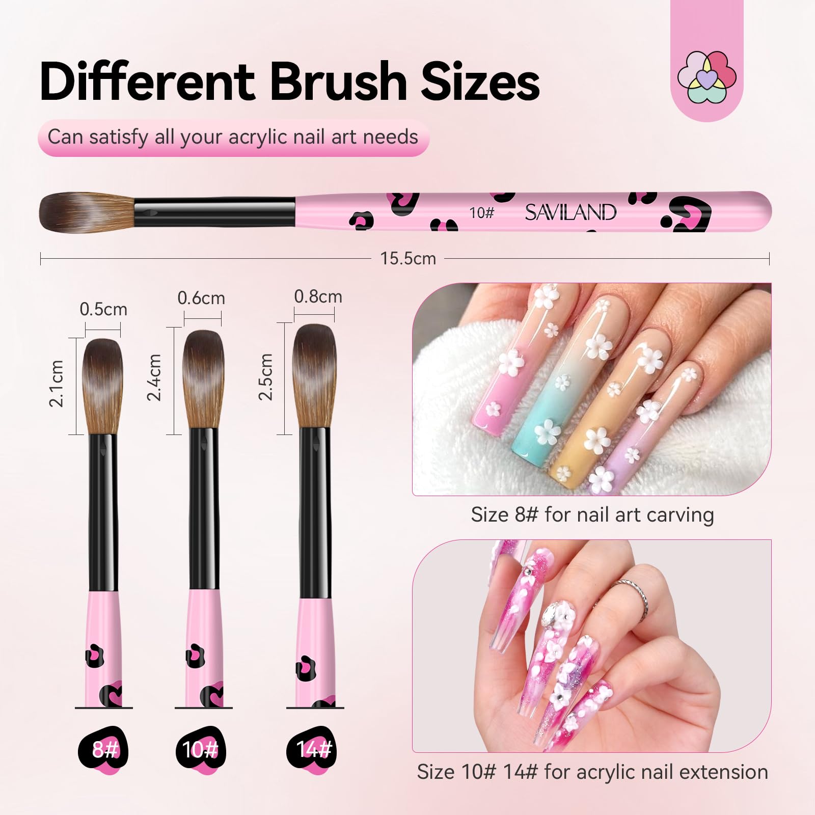SAVILAND acrylic nail brush set is suitable for professionals and beginners.