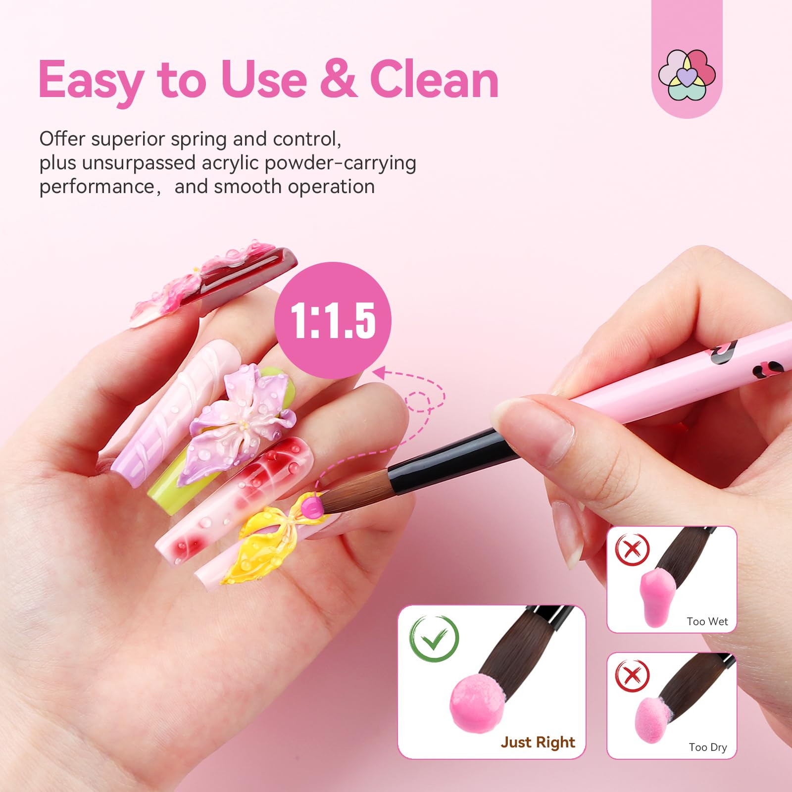 SAVILAND acrylic brush size 8 for precise nail extensions.