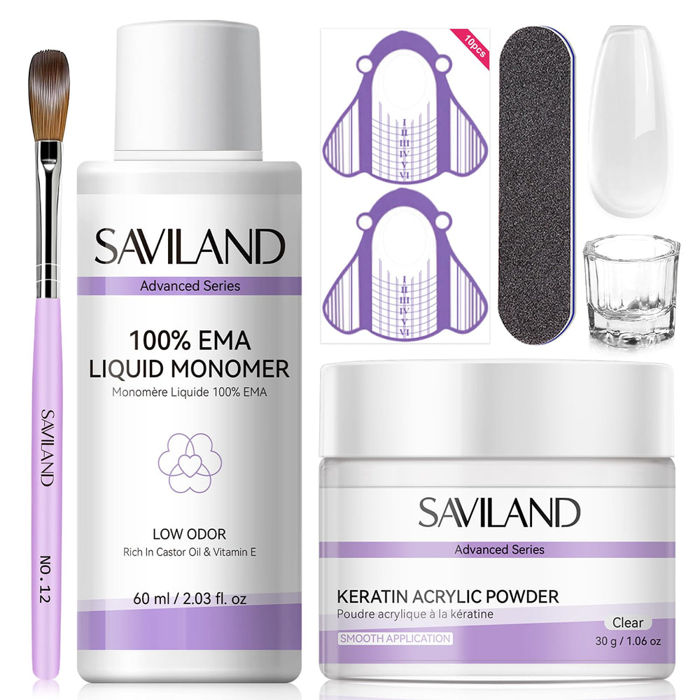 SAVILAND acrylic nail kit beginners package – comprehensive at-home starter set for nails.