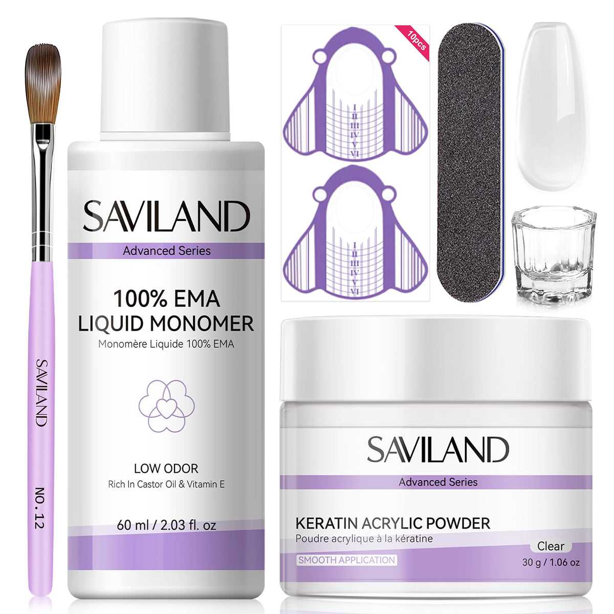 SAVILAND acrylic nail kit beginners package – comprehensive at-home starter set for nails.