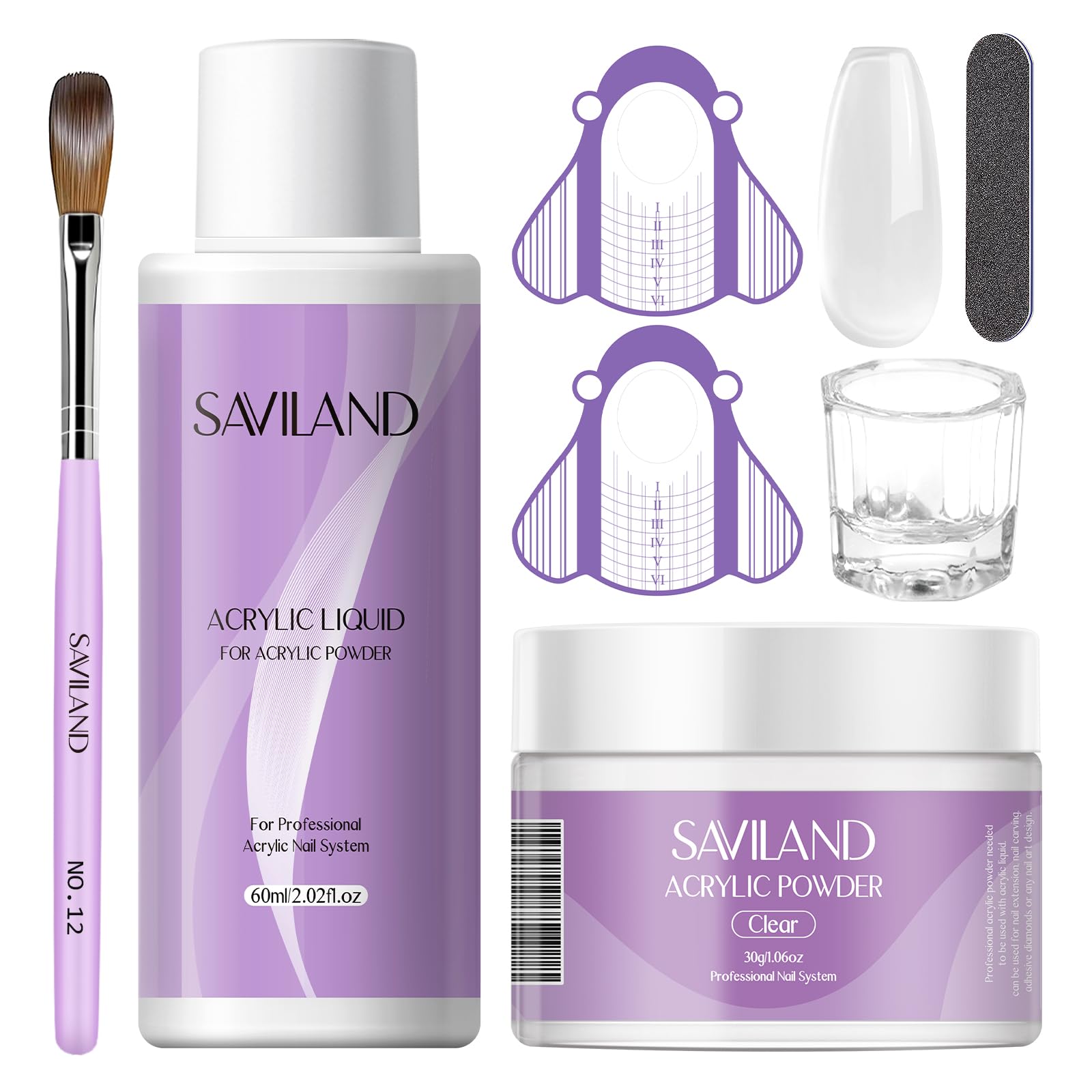 SAVILAND acrylic nail kit box presents a beginner-friendly setup for at-home salon-quality nails.