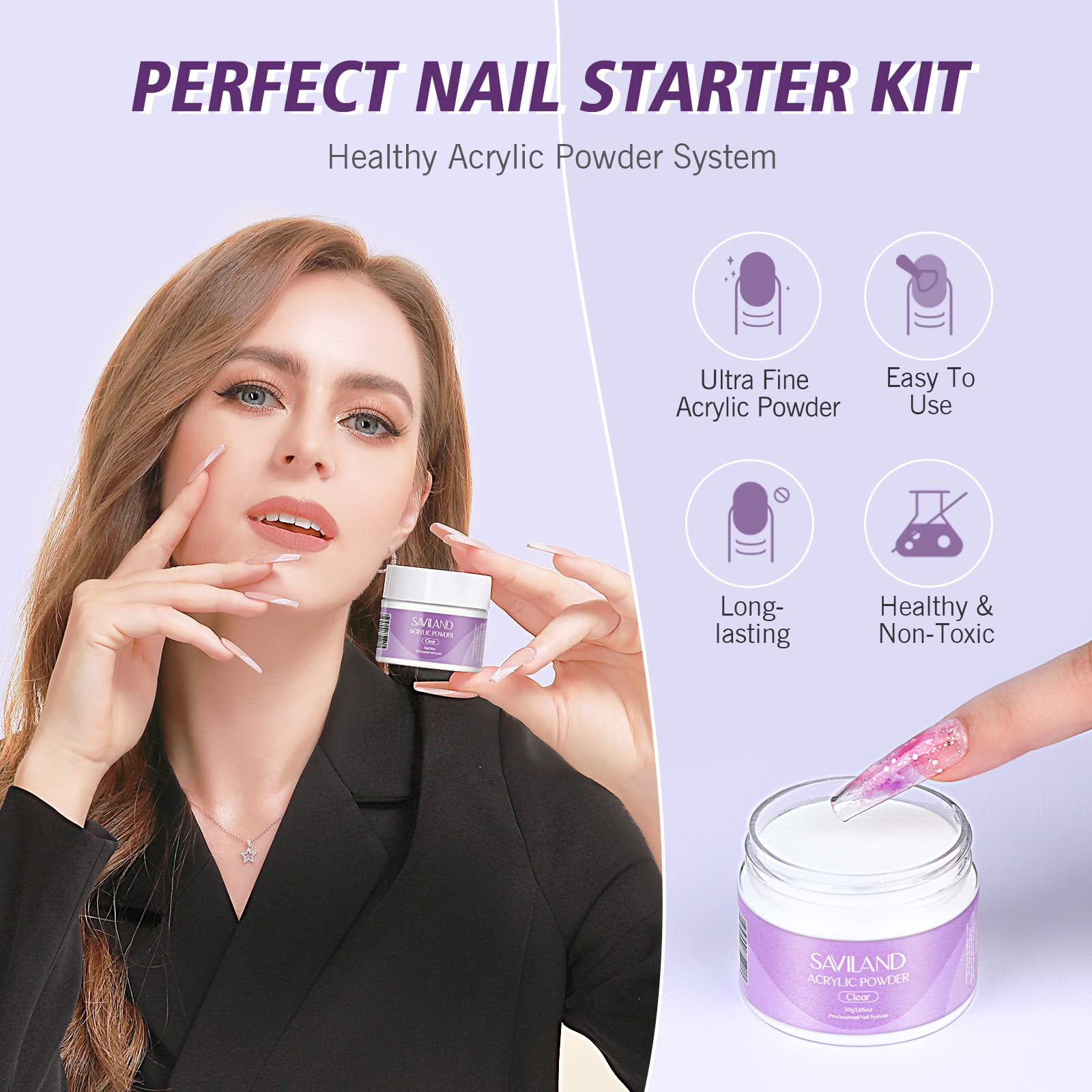 SAVILAND brush lets you sculpt precise extensions for a smooth, durable finish.