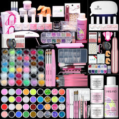 SAVILAND acrylic nail kit front view highlights an all-in-one DIY nail setup.