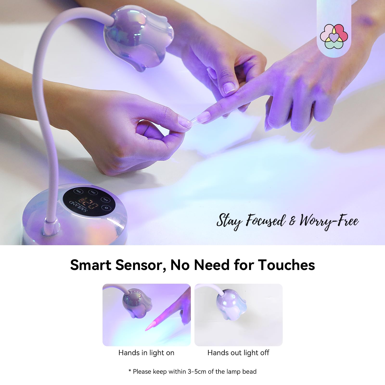 SAVILAND 30W UV Nail Lamp battery life helps mobile nail art sessions.