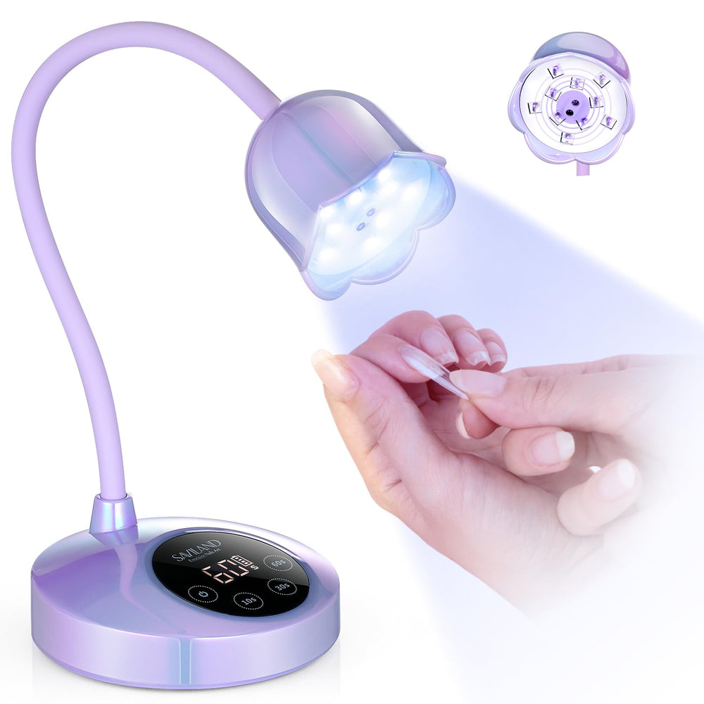 SAVILAND Advanced 30W UV Nail Lamp front view enables cordless gel curing anywhere.