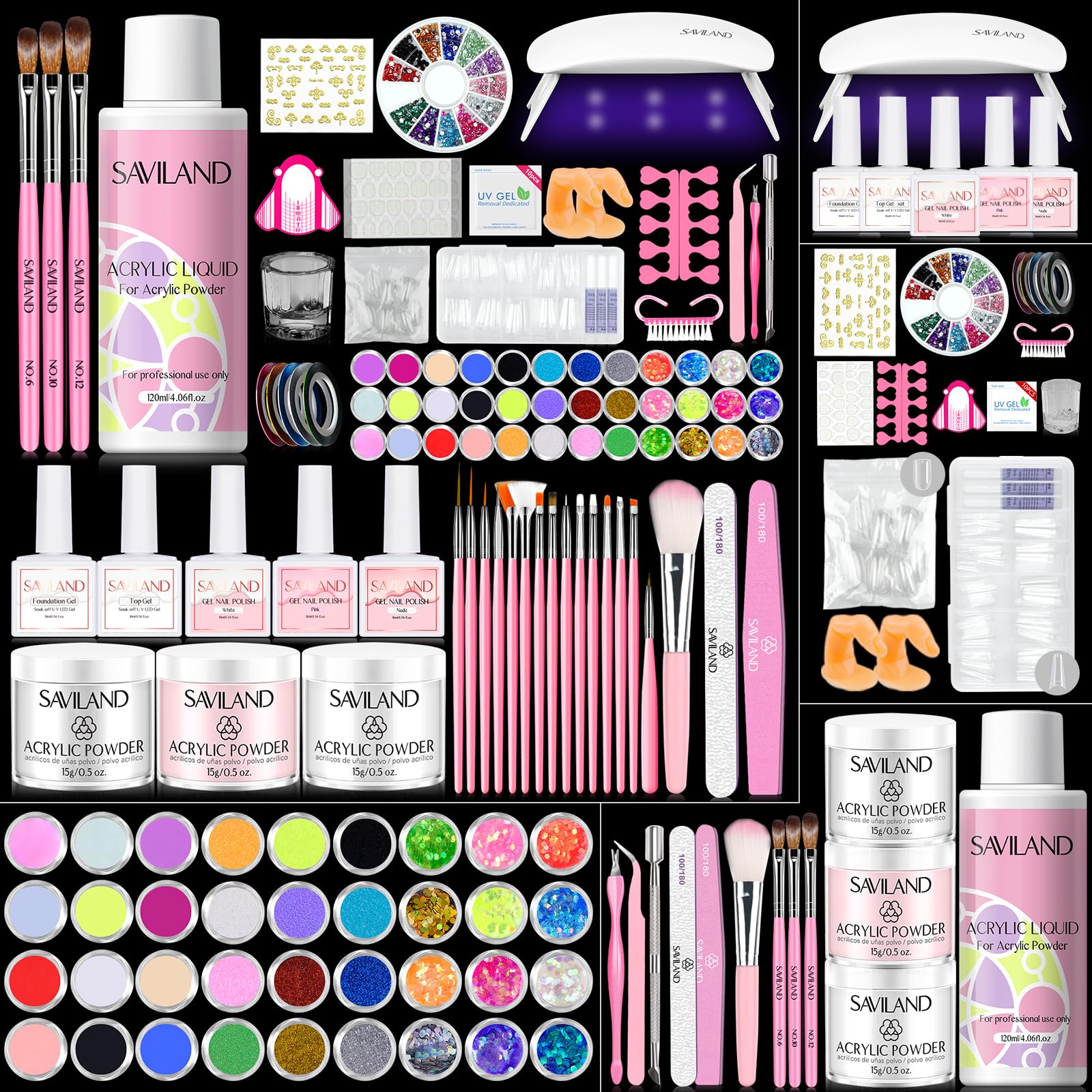 SAVILAND all-in-one nail kit setup for beginner-friendly home manicure