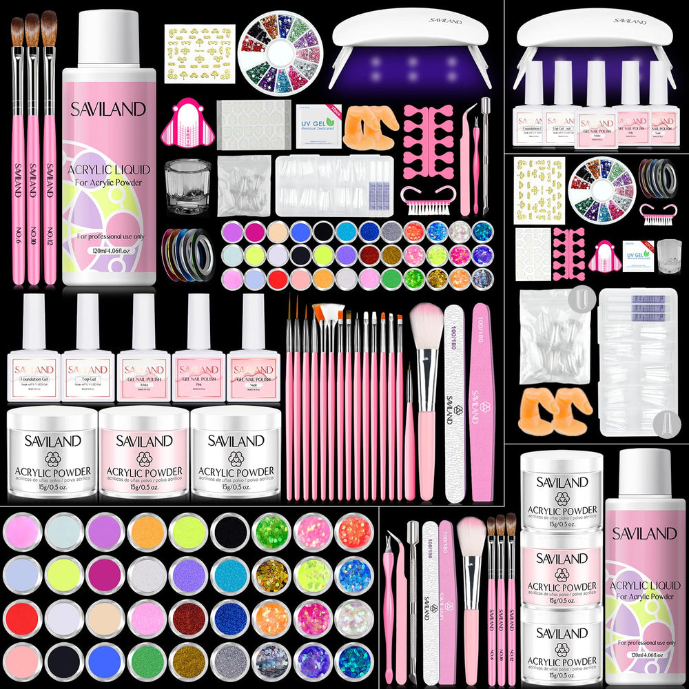 SAVILAND all-in-one nail kit setup for beginner-friendly home manicure