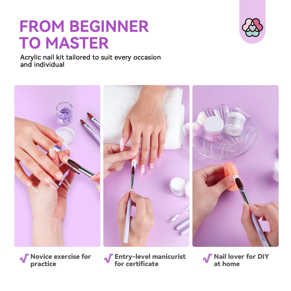 SAVILAND at-home nail kit setup for convenient DIY practice and skill-building.