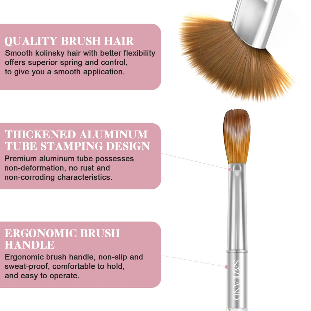 SAVILAND brush set sizes 6-14 displayed for versatile nail art applications.