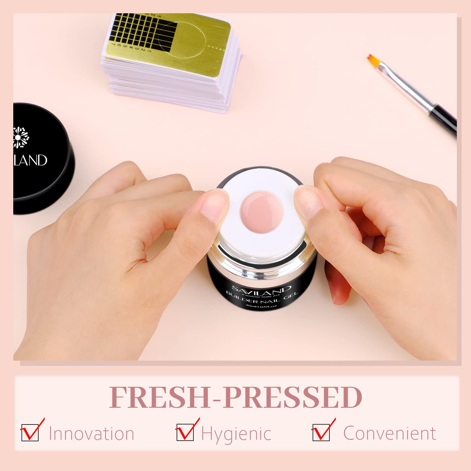 SAVILAND air-cushion package image shows convenient packaging for controlled gel dispensing.