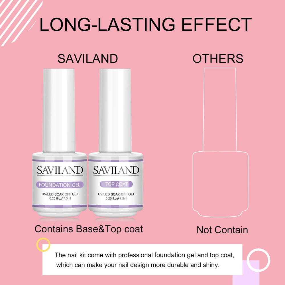 SAVILAND Builder Nail Gel Kit brush for smooth shaping.
