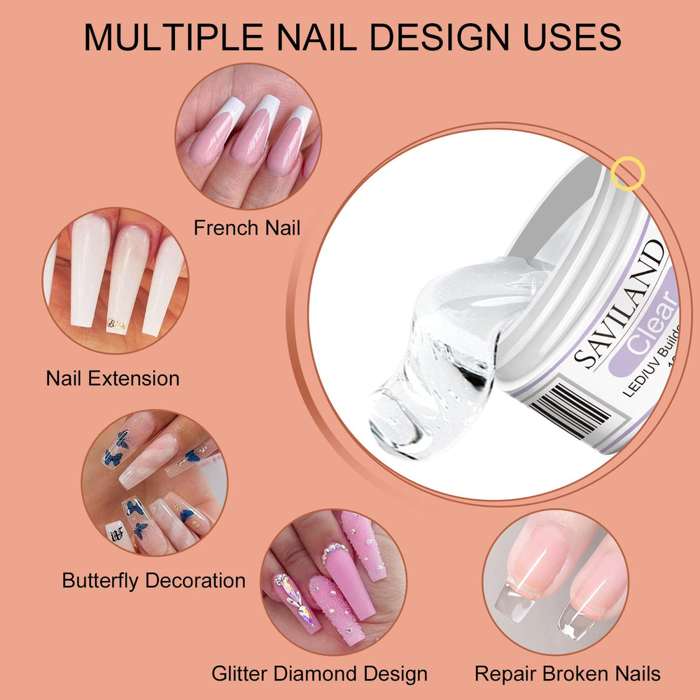SAVILAND Builder Gel Kit 100 nail forms for extensions.
