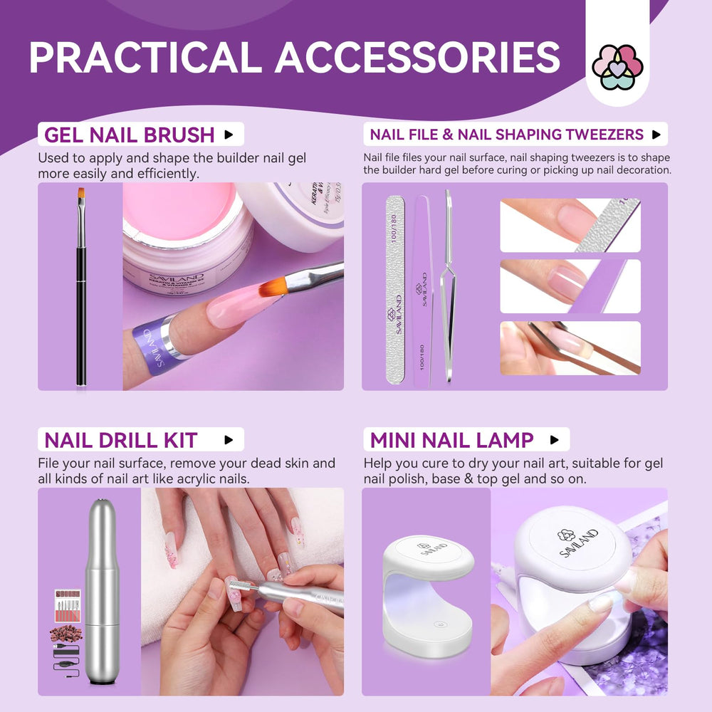 SAVILAND builder nails extensions for durable, even nail surface.