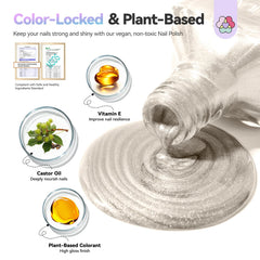 SAVILAND castor-oil-based formula supports nail resilience while delivering vibrant color.