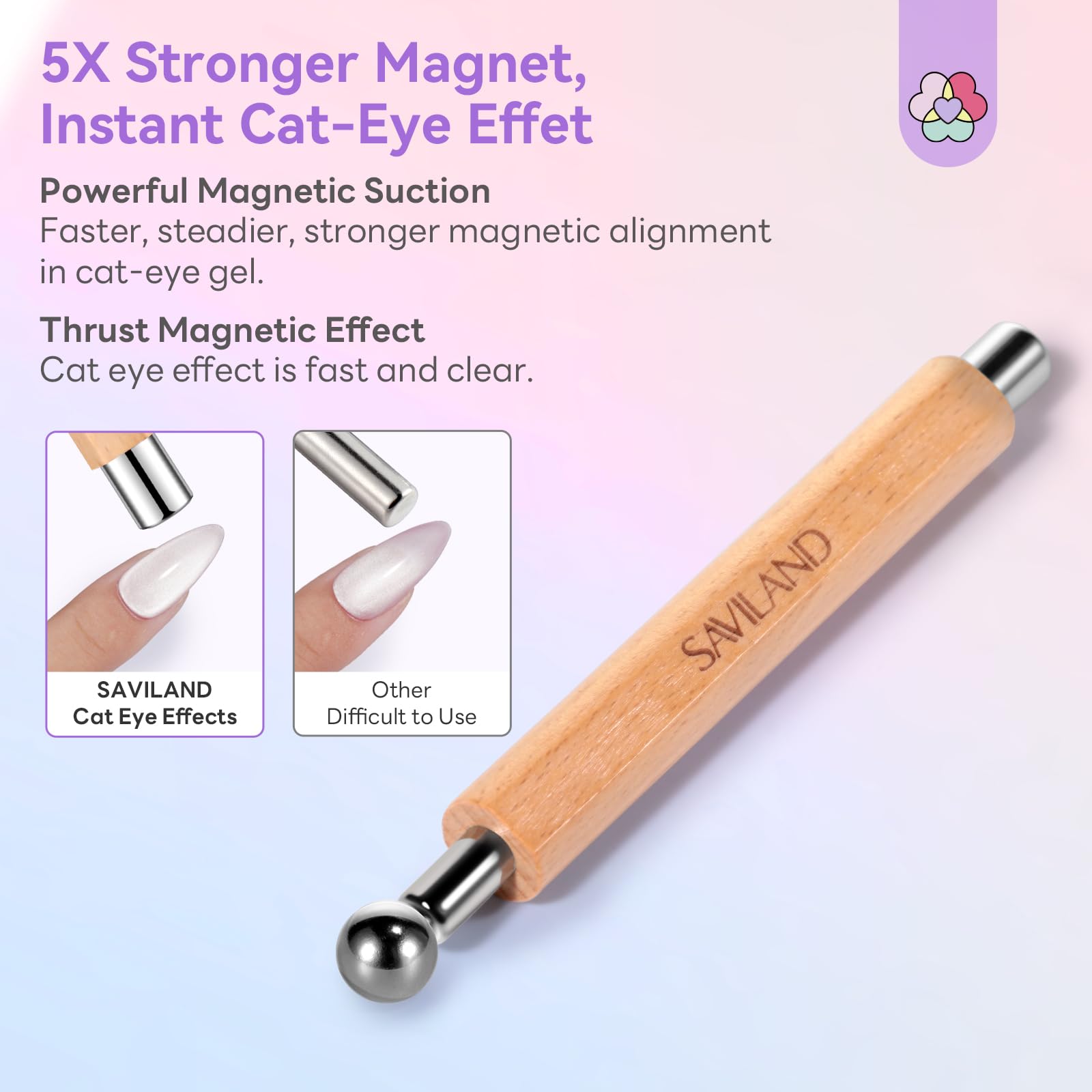 SAVILAND cat eye magnet burlywood double-headed design for quick cat-eye effects.