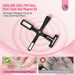 SAVILAND cat-eye magnet on-nail usage demonstrates simple 15–30 second effects.