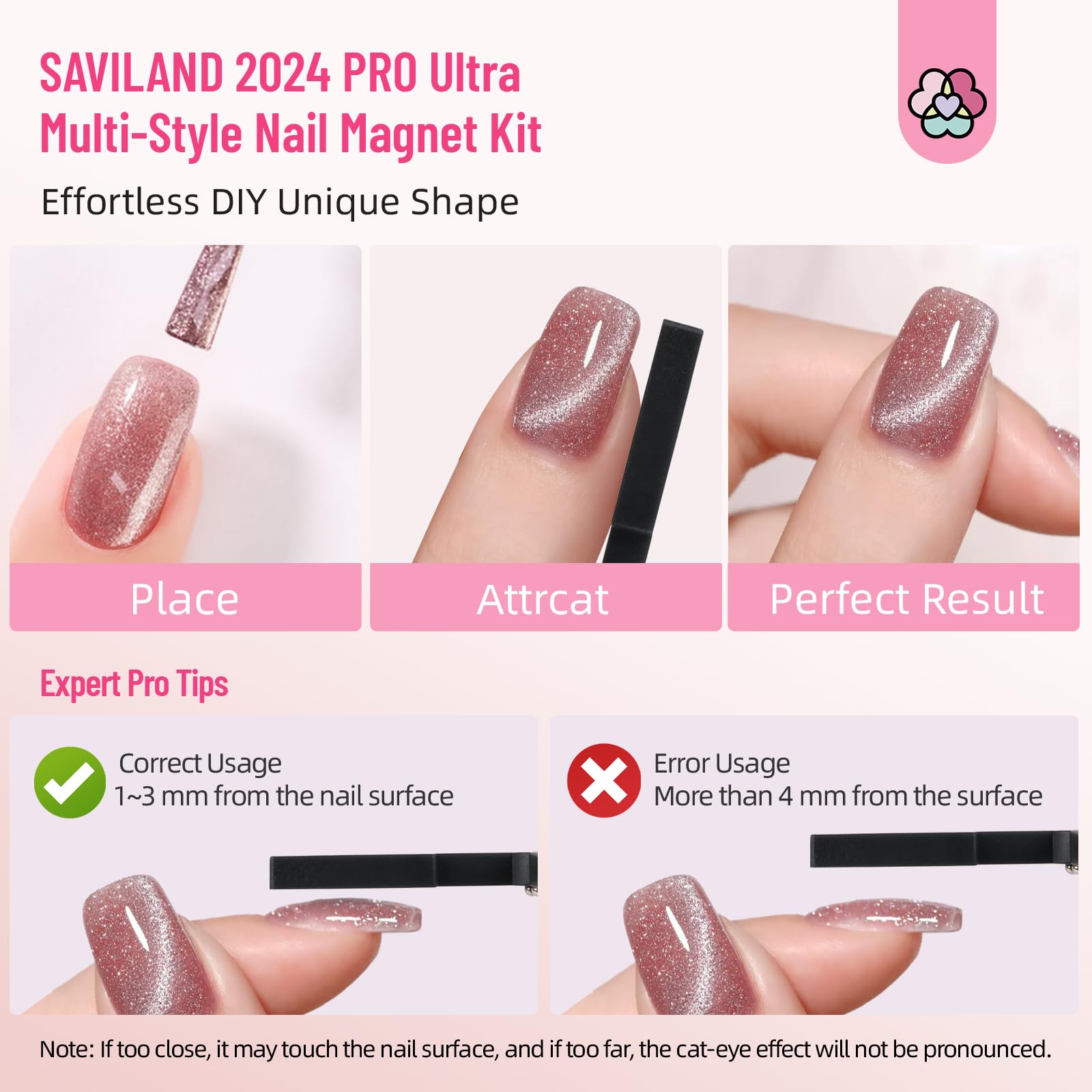 SAVILAND cat-eye magnet set travel-case shows portable nail art for on-the-go.