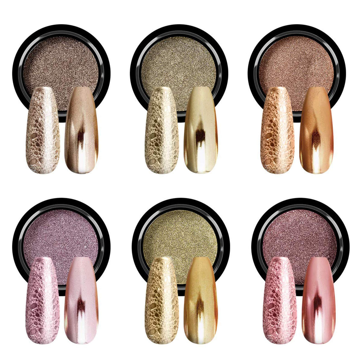 SAVILAND chrome nail powder set with six colors for mirror finish nails