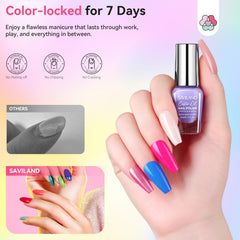 SAVILAND Color Artistry bottle shows quick-dry action for fast home manicures