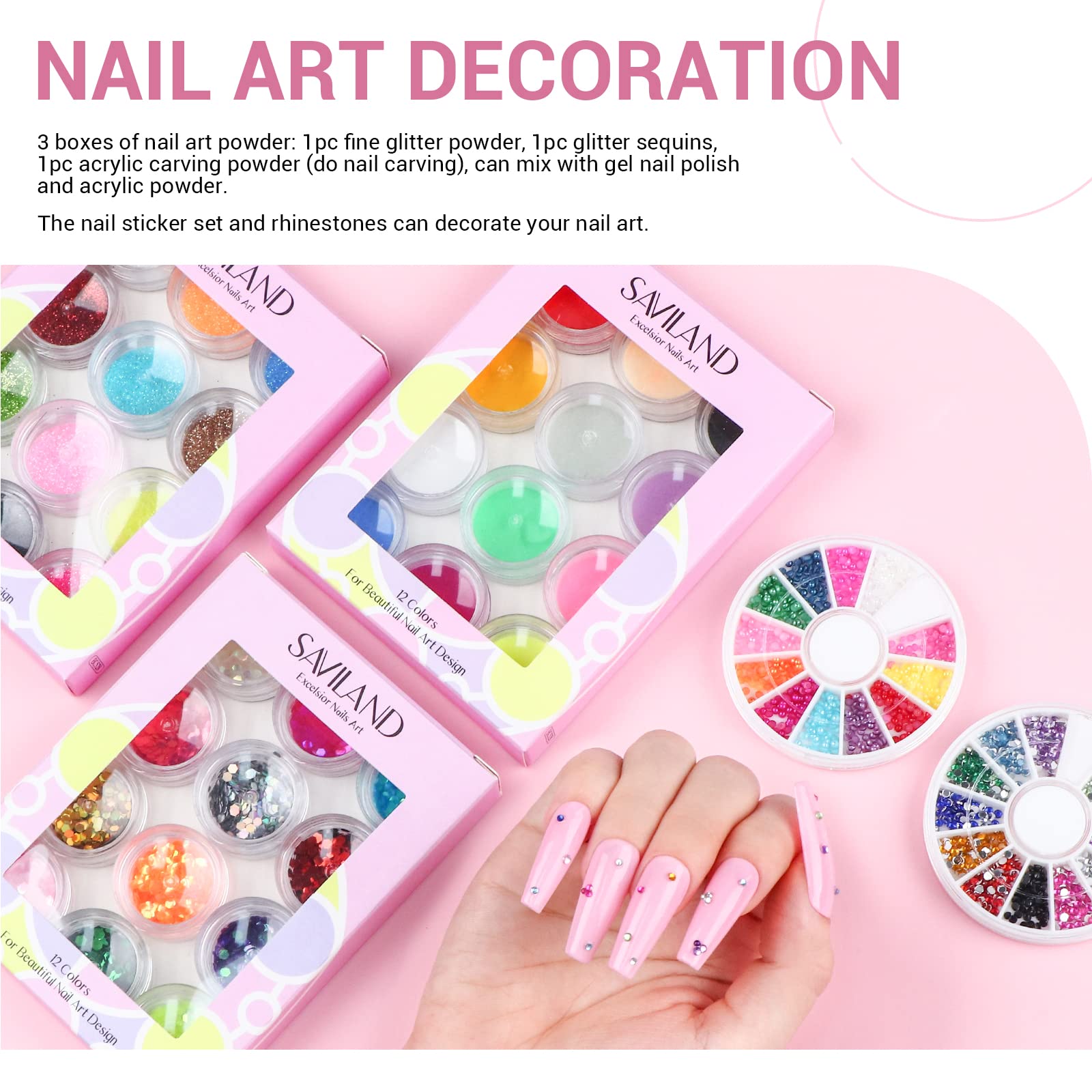 SAVILAND complete nail tools kit supports clean, oil-free prep and flawless finish