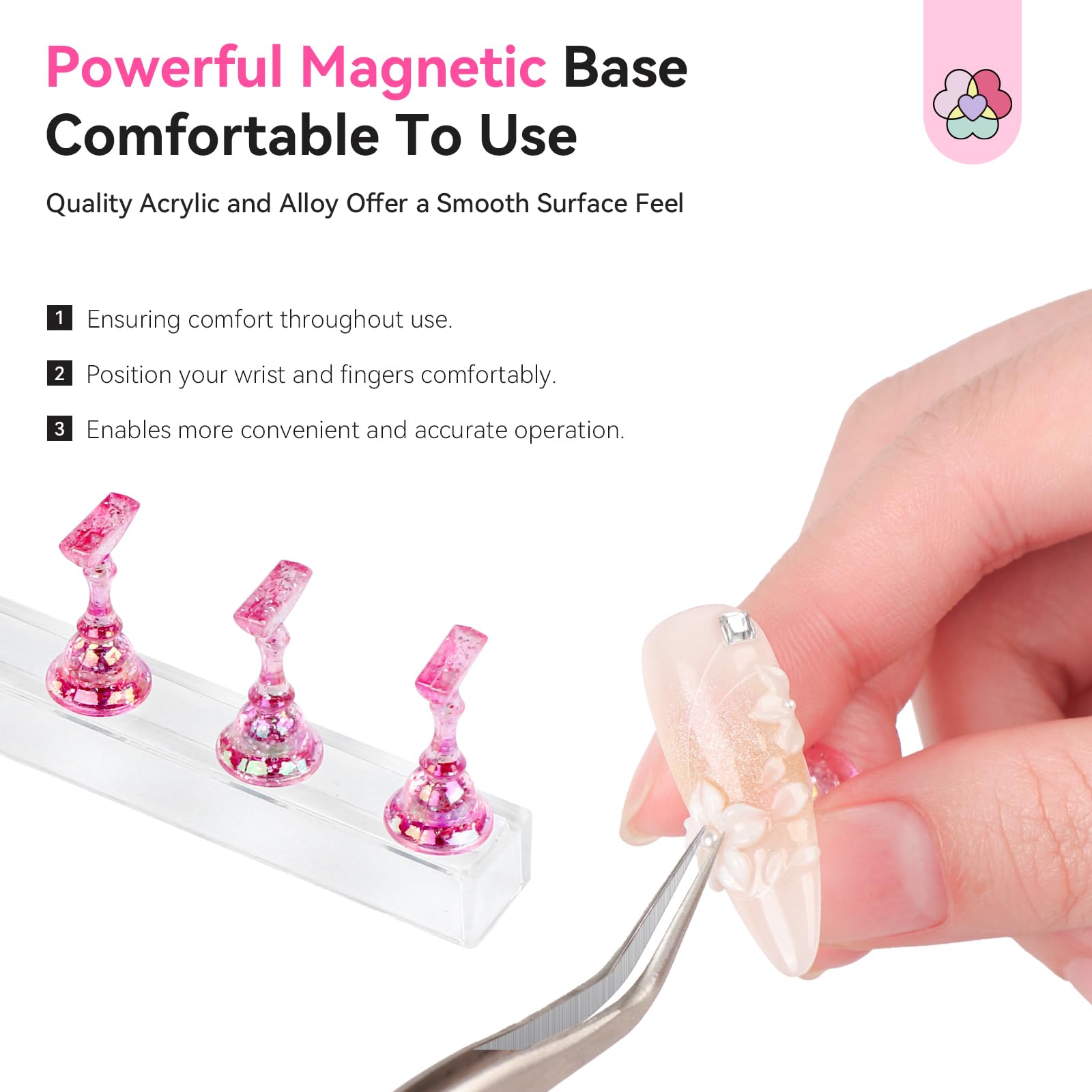 SAVILAND crystal-clear base pairs with metallic holders for a minimalist display.