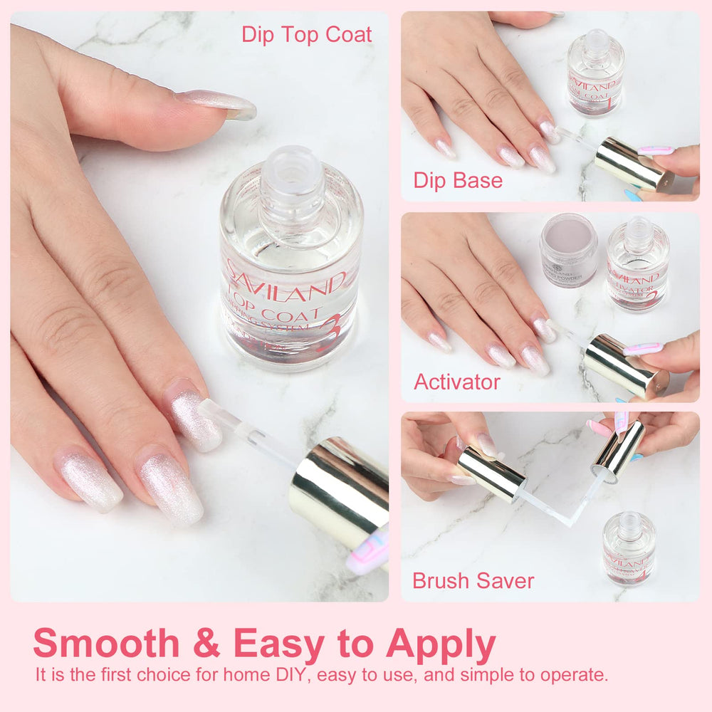 SAVILAND dip liquid set presentation box shows organized DIY salon quality