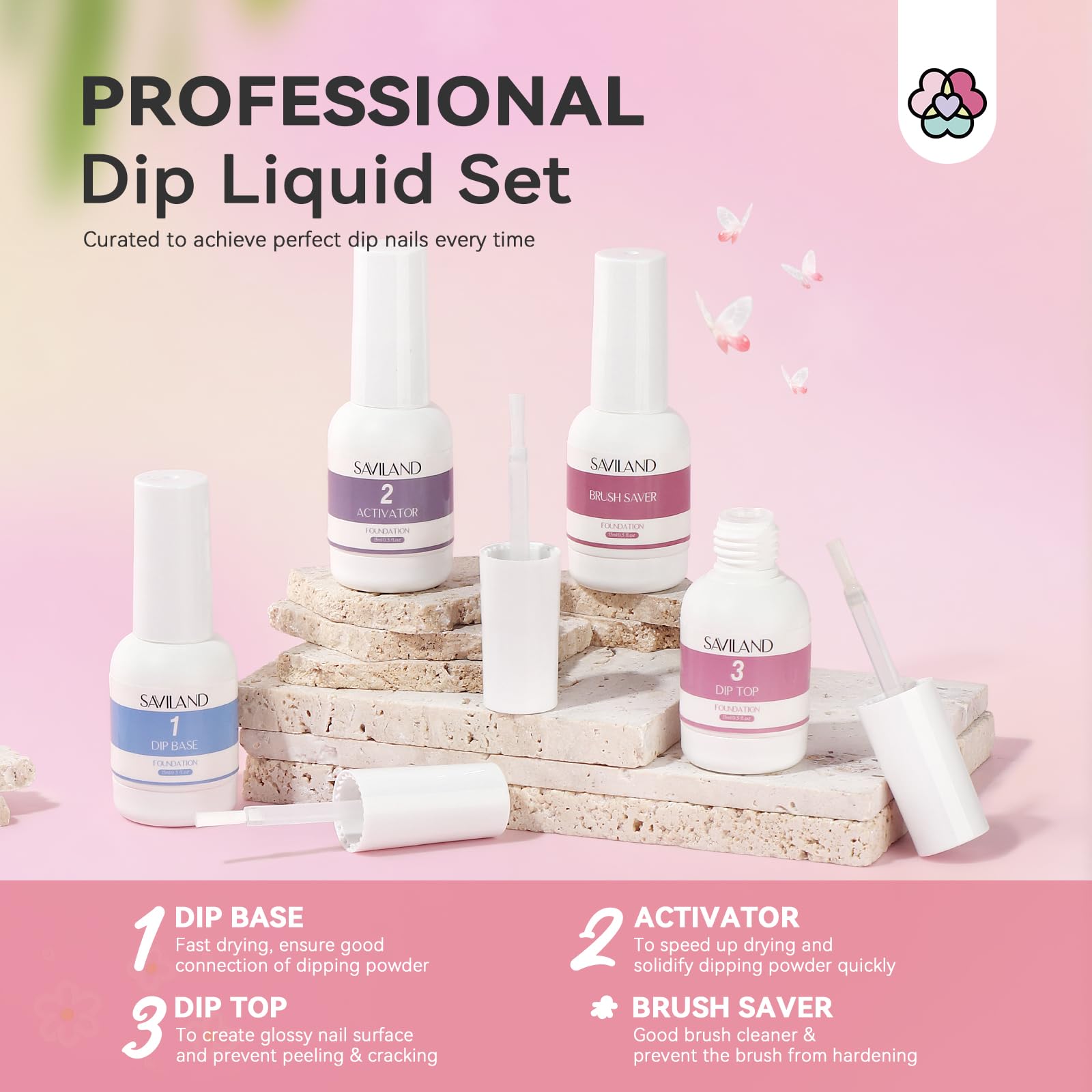 SAVILAND cuticle pusher and nail cleaning brush aid prep