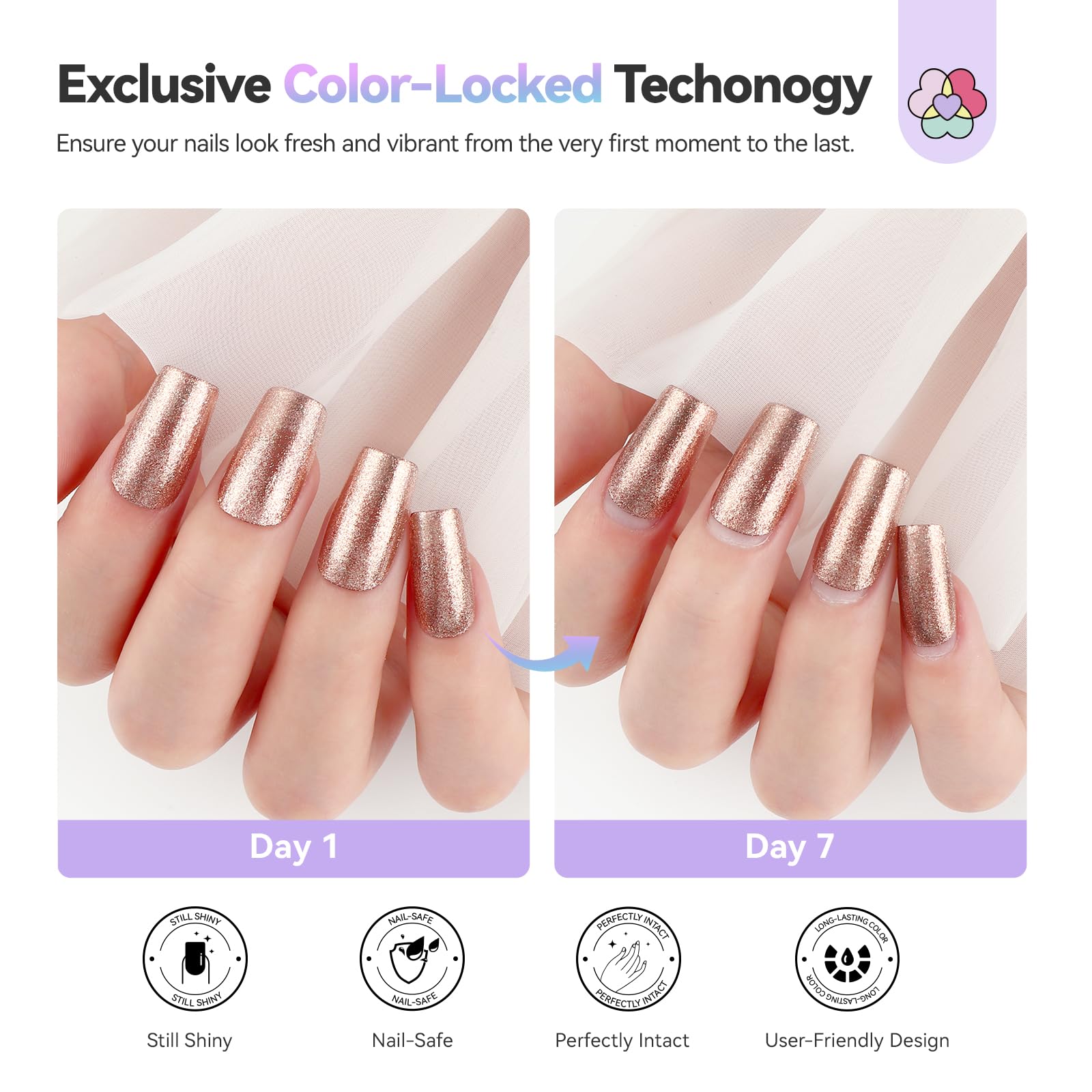 SAVILAND easy application and removal for changing looks without nail damage.