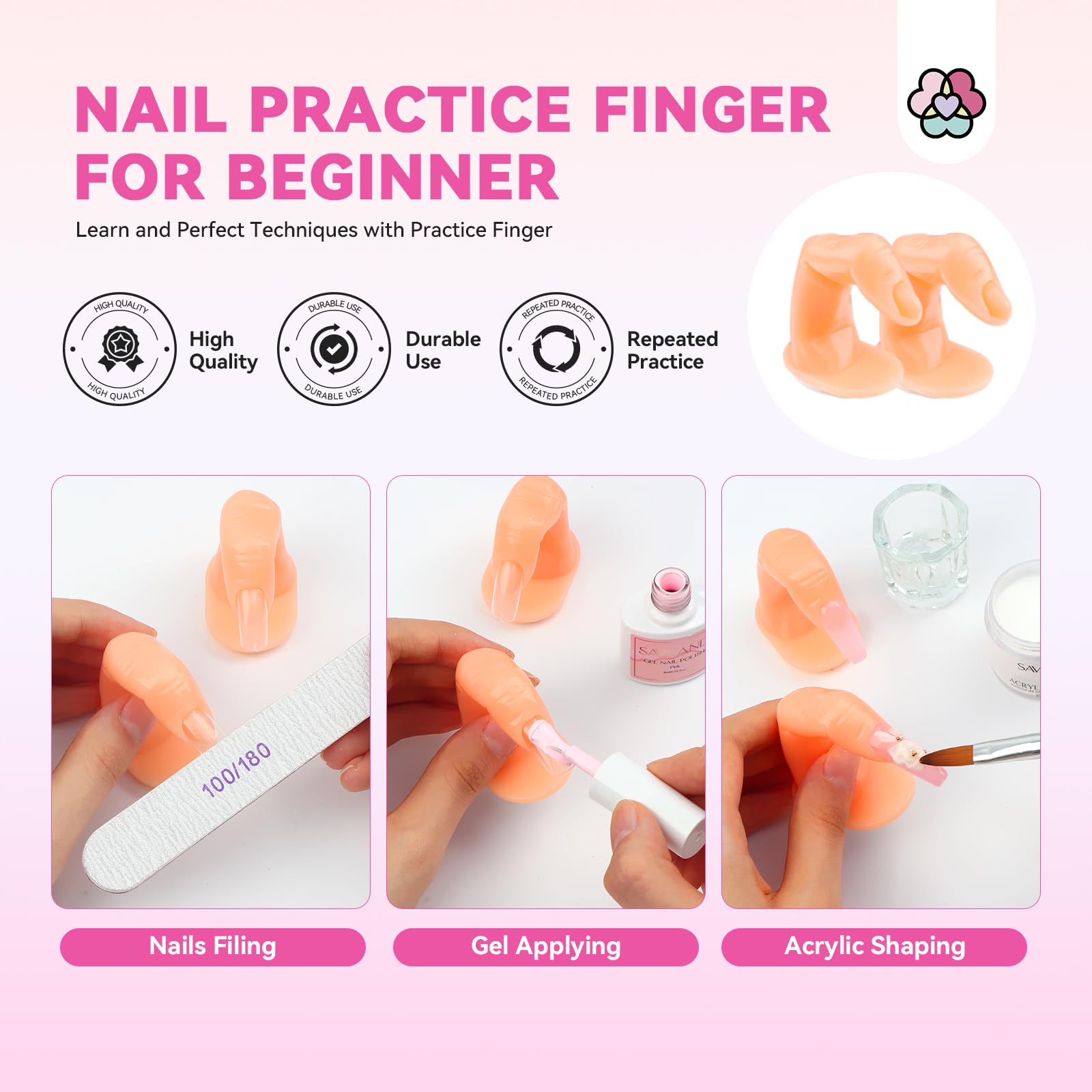 SAVILAND essential nail tools set with files buffers and cuticle pushers