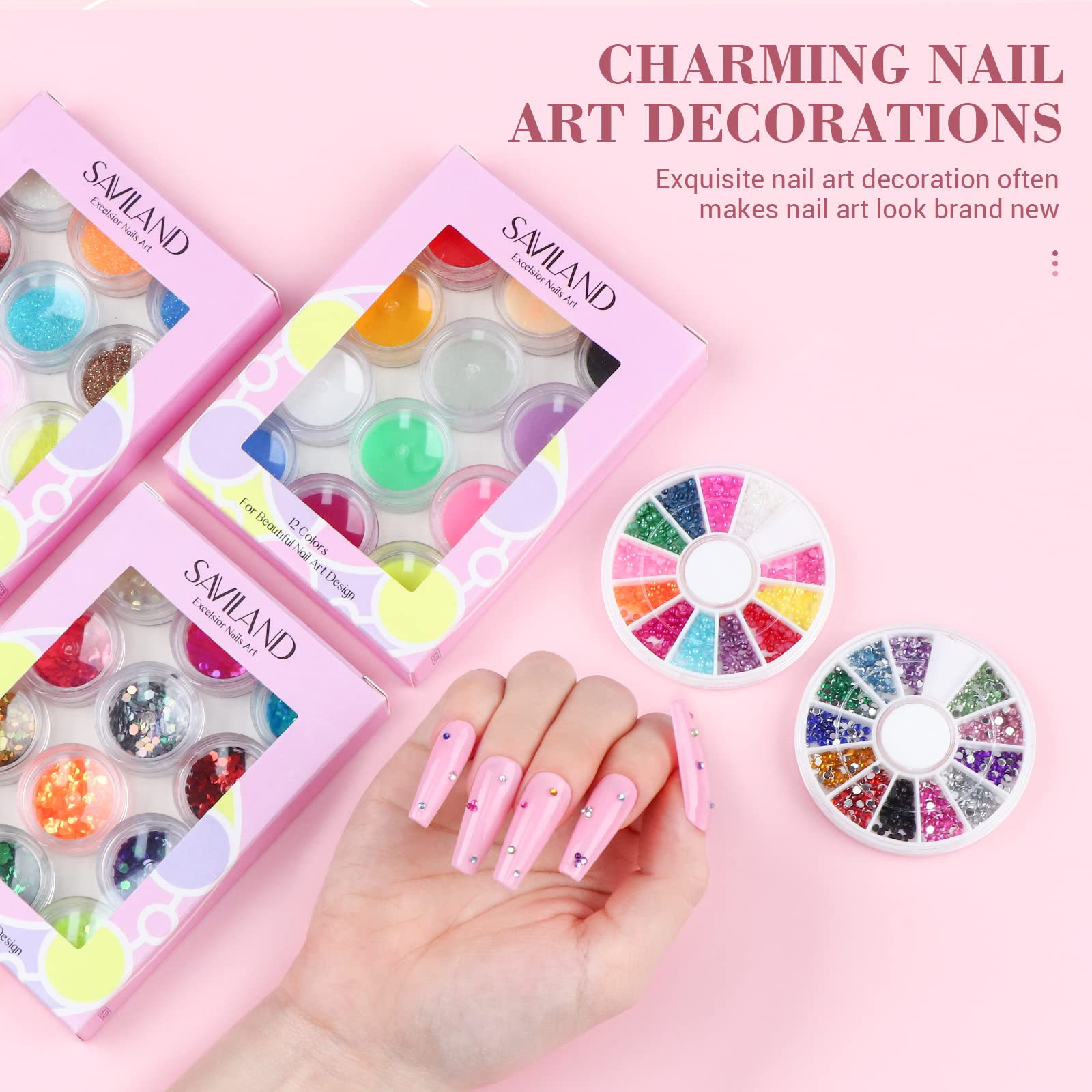 SAVILAND Essentials decorations kit for creative nail art.