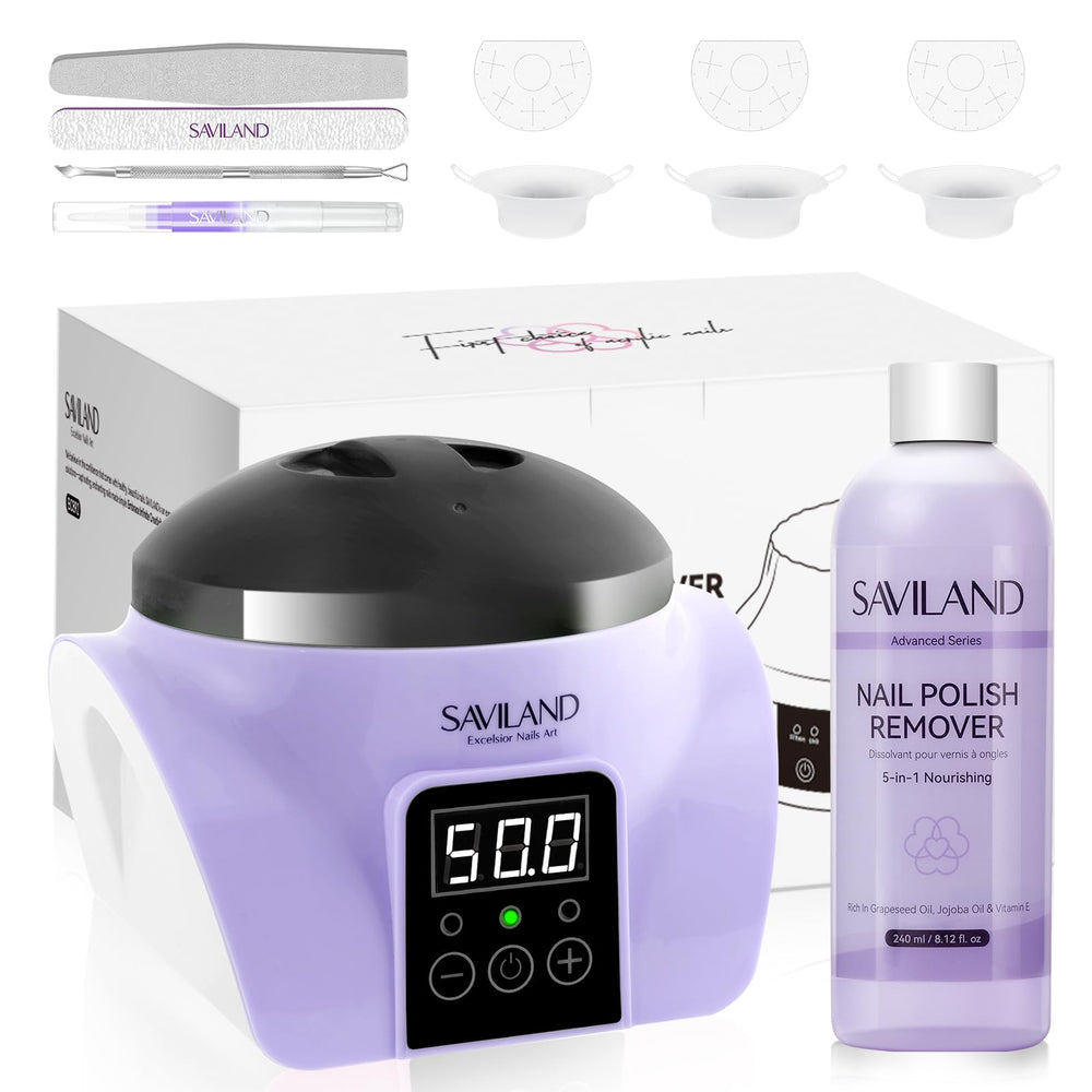 SAVILAND Essentials nail-polish-remover-machine shows gentle steam for safe at-home removal.