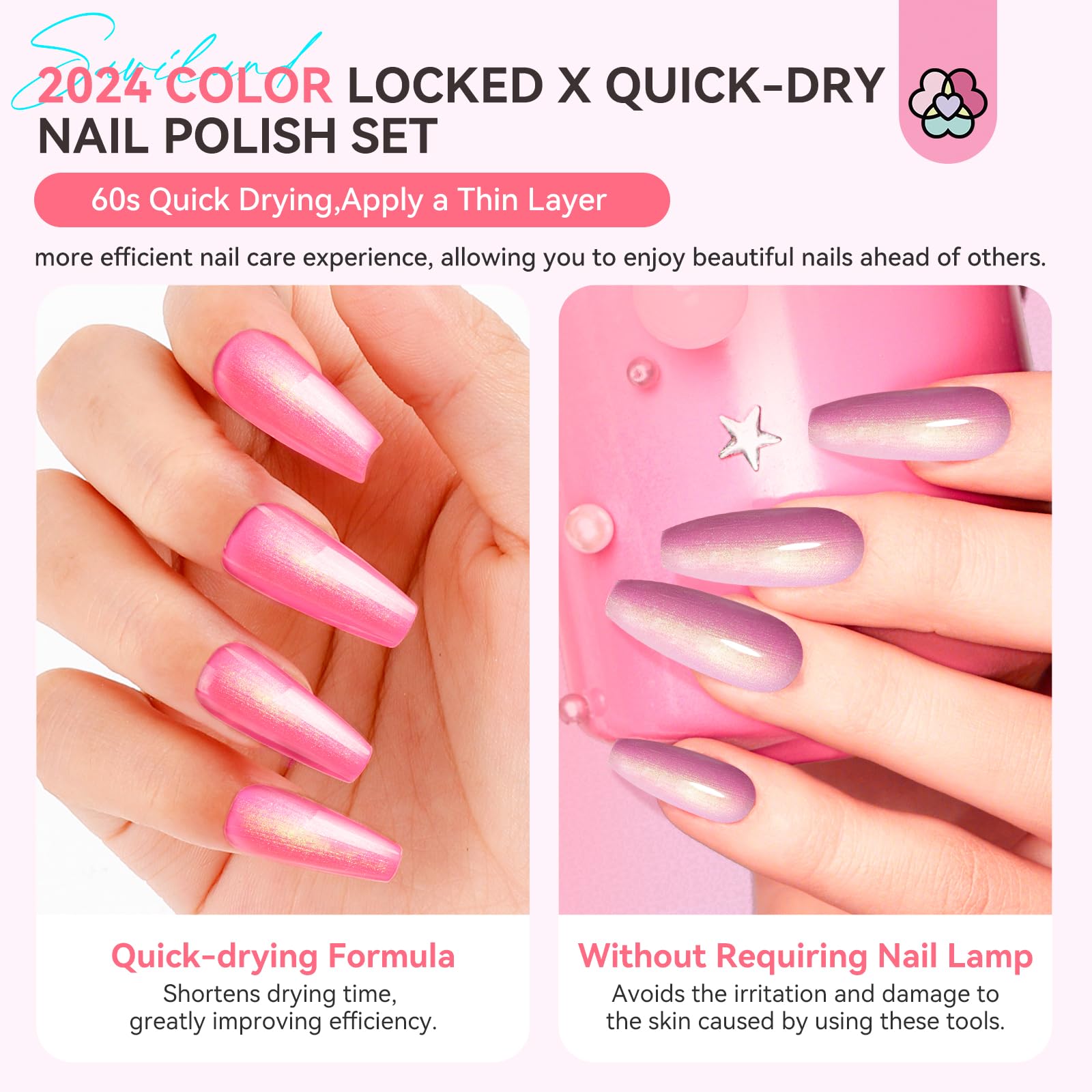 SAVILAND Gold Purple Pearl swatch reveals lustrous ombre effect and durable wear.