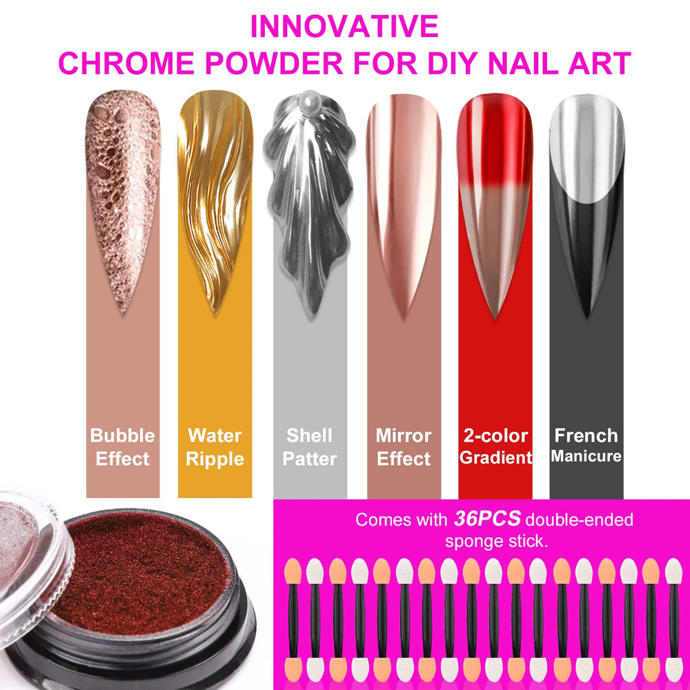 SAVILAND holographic chrome powder with rainbow reflections for eye-catching chrome art